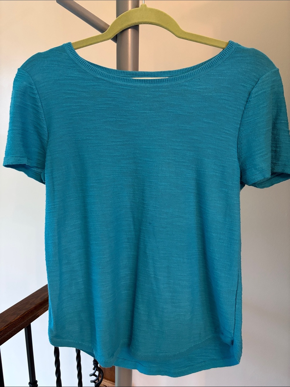 LOFT Bright Teal Short-Sleeve Knit Tee